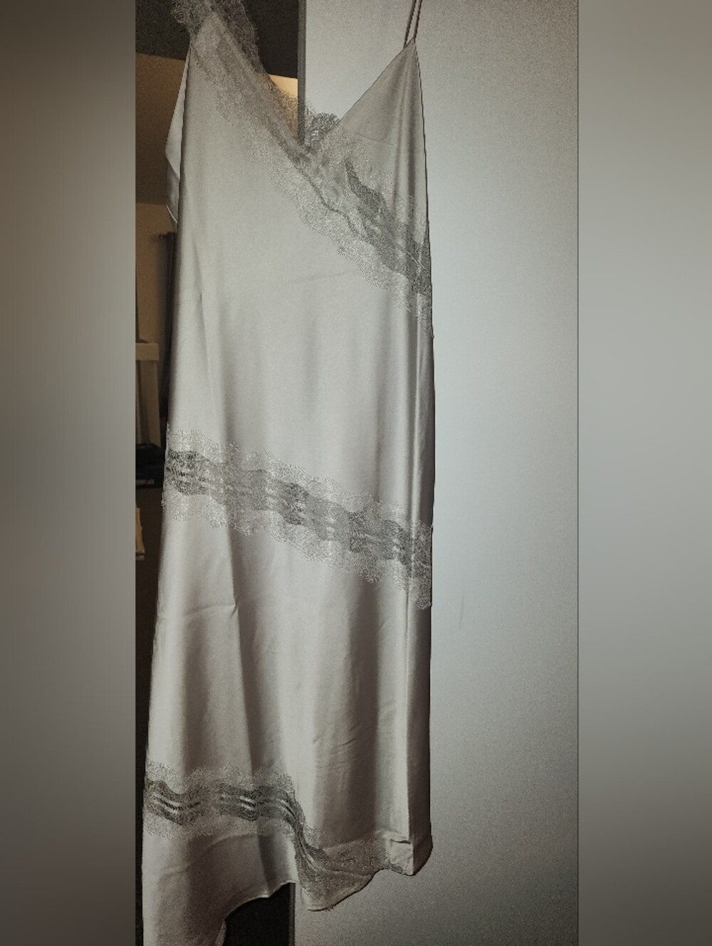 Harlow Pale Beige Satin-Feel Slip Dress
